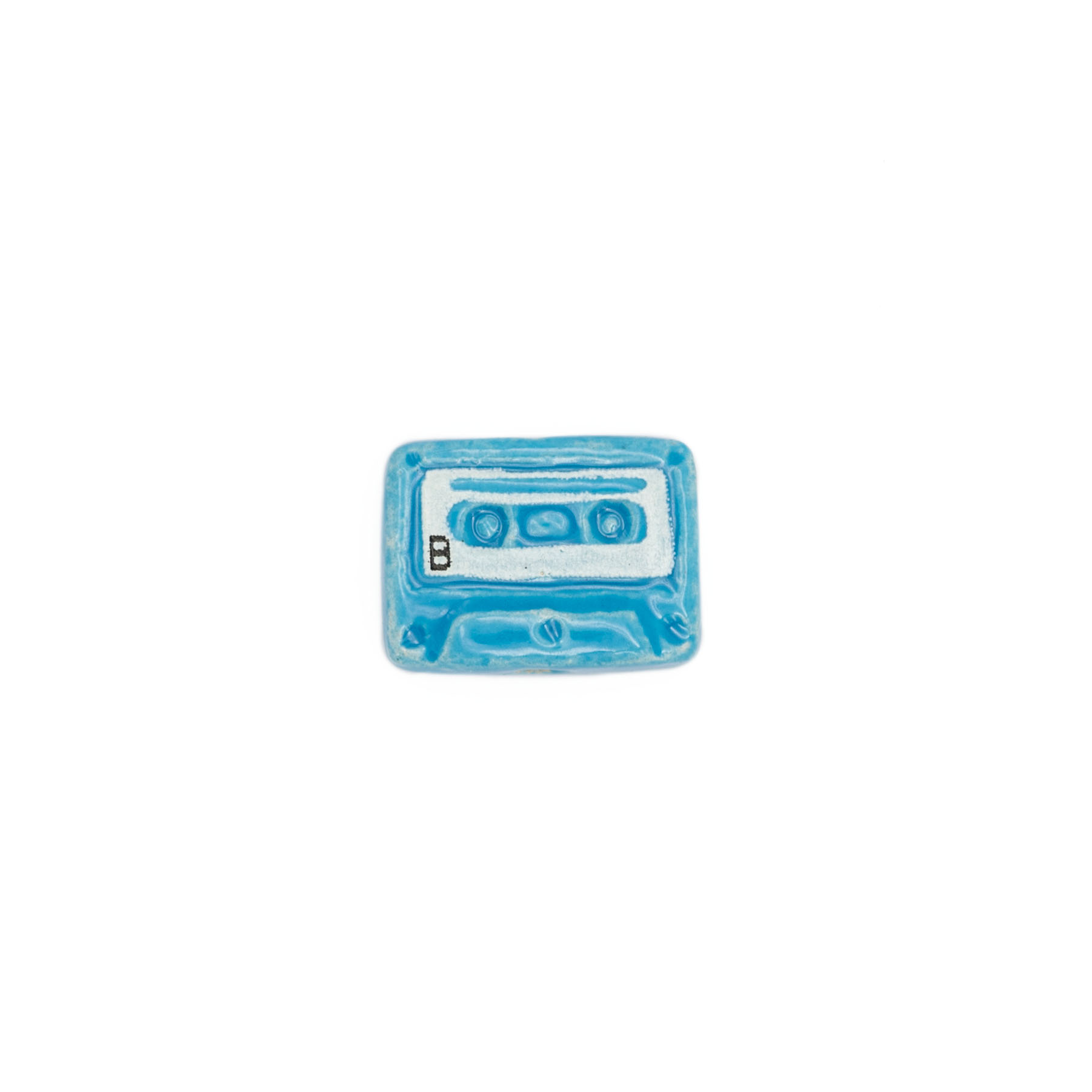TINY CERAMIC CASSETTE TAPE BEAD (B-SIDE)